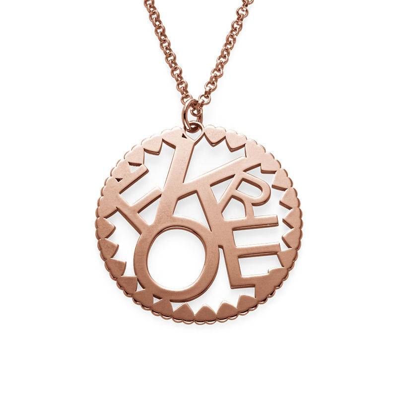Cirkelformet halskæde med bogstaver i rosaforgyldt sølv-1 produkt billede