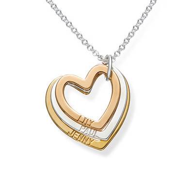 Multi-Tone Triple Heart Necklace-2 product photo