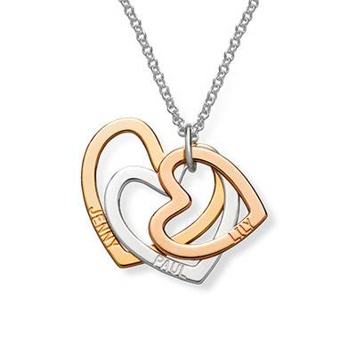 Multi-Tone Triple Heart Necklace-3 product photo