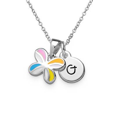 Multicolor Butterfly Pendant Necklace for Kids- Sterling Silver 925 product photo