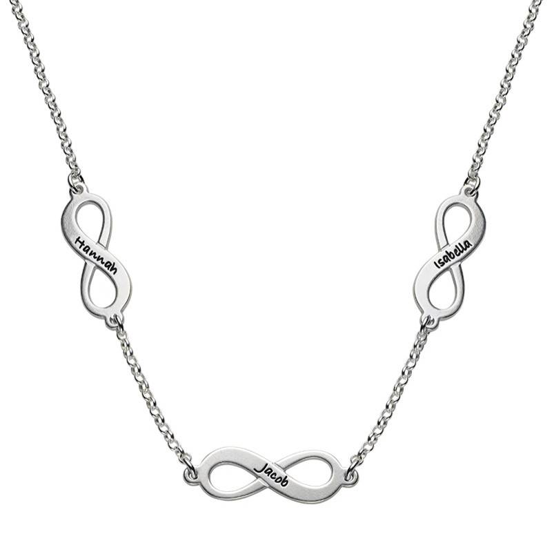 Multiple infinity Necklace in Silver