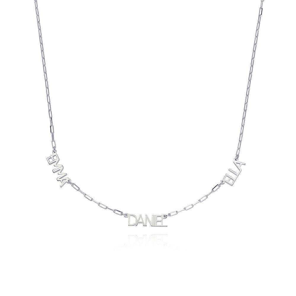 Modern Multi Name Necklace in Sterling Silver