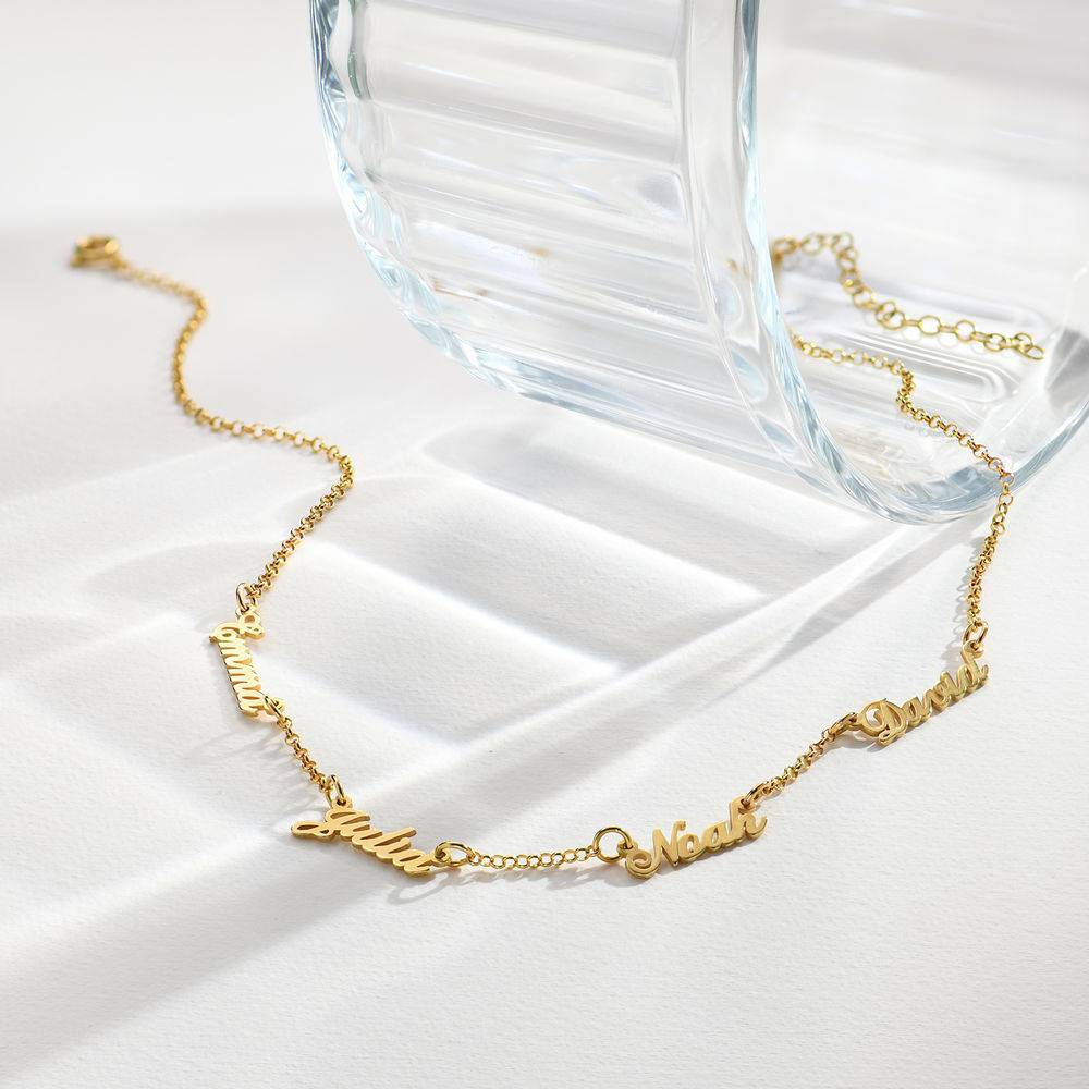 Heritage Multiple Name  Necklace in 18k Gold Vermeil