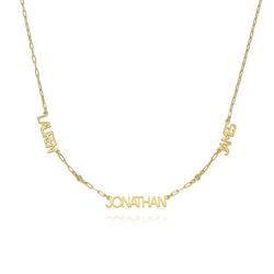 Modern Multi Name Necklace with Diamond in 18k Gold Vermeil product photo