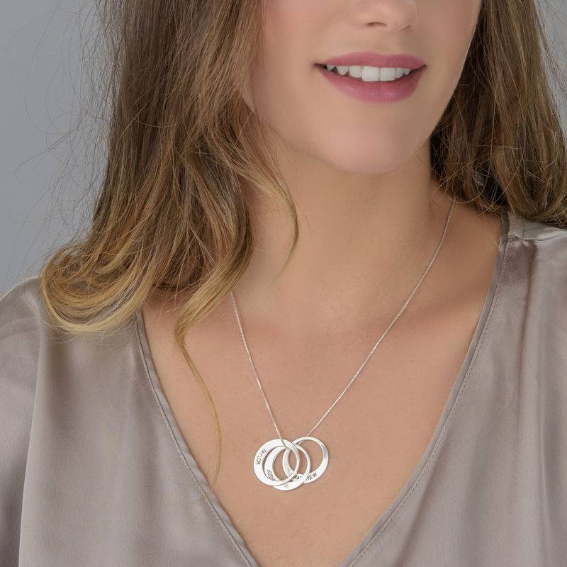 Mor halskæde med cirkel vedhæng i sølv-2 produkt billede
