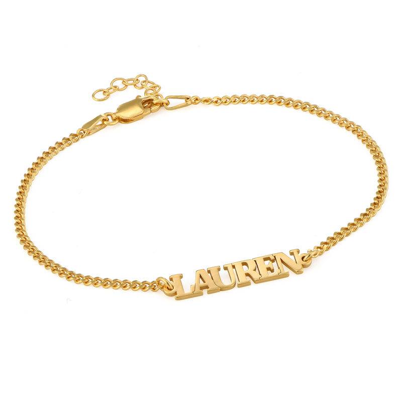 Name Bracelet / Anklet with Capital Letters in 18K Gold Plating product photo