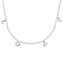 Choker halskæde med initialer i sølv produkt billede