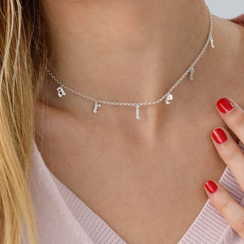 Name Choker with Gothic Font in Silver