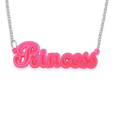 Name Necklace in Neon Pink! product photo