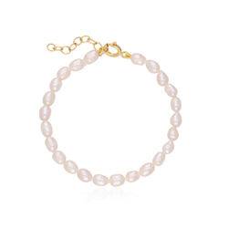Non-Personalized Pearl Bracelet with Gold Plating Clasp