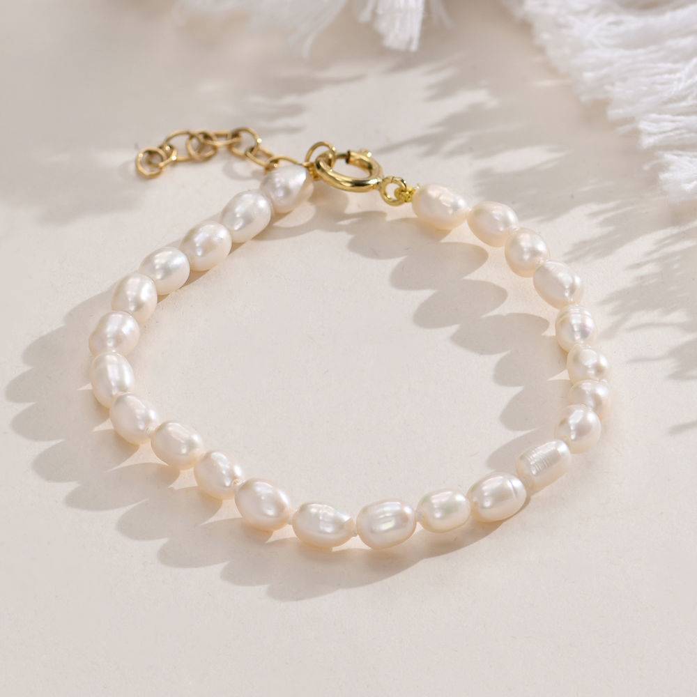 Bracelet Perle Alaska avec fermoir en Plaqué Or 18cts