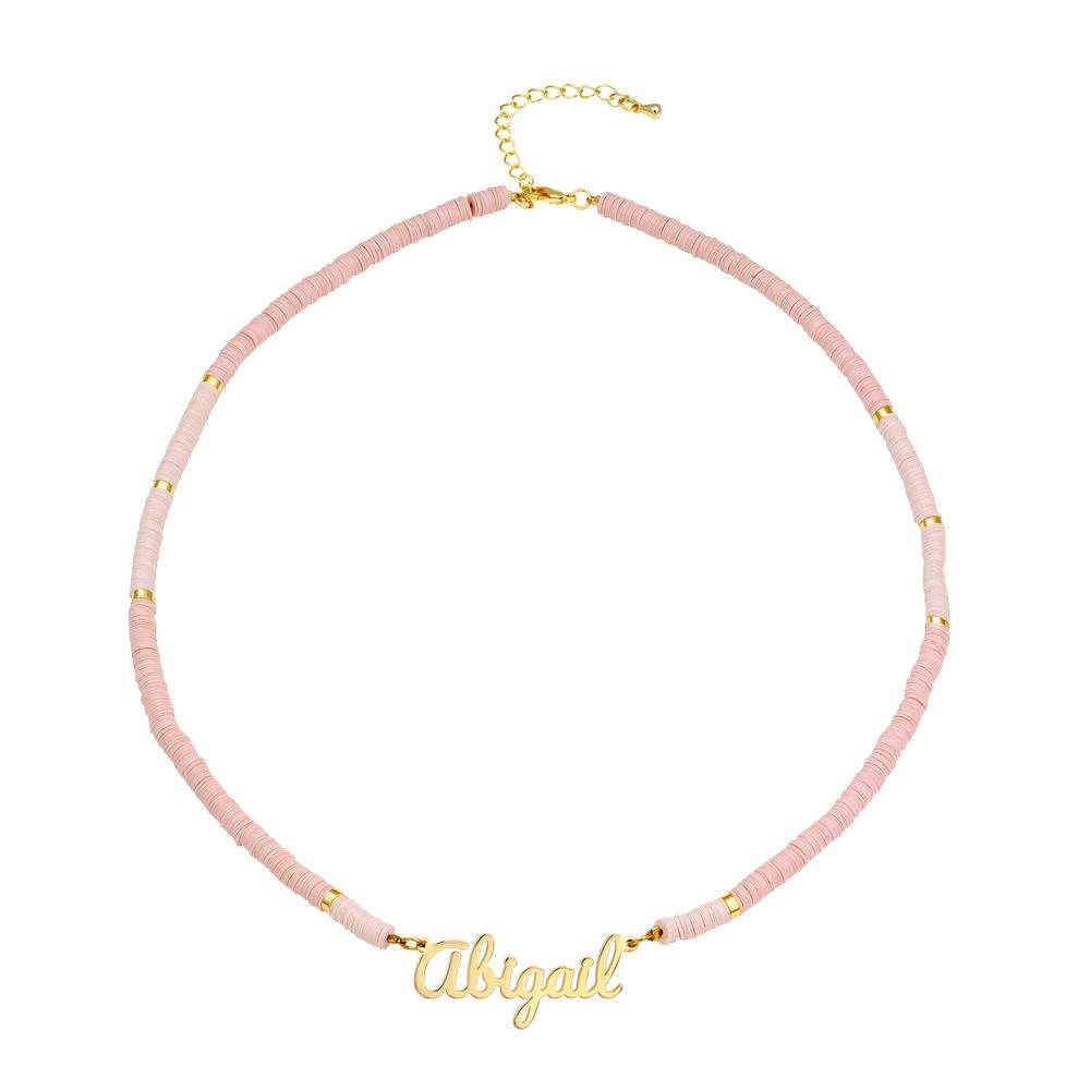 Pink Sherbert Name Necklace in Gold Plating
