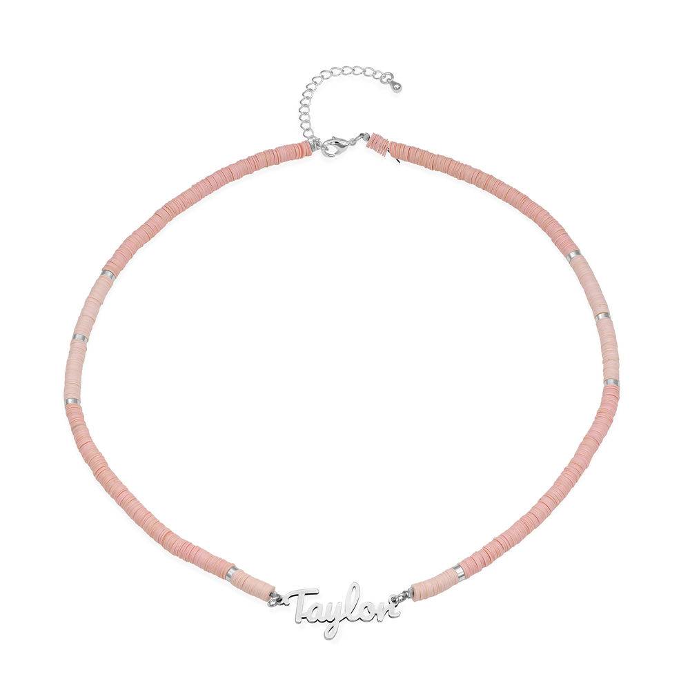 Pink Sherbert Name Necklace in Sterling Silver