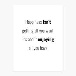 One Happy Life - Quote Wall Art Print product photo