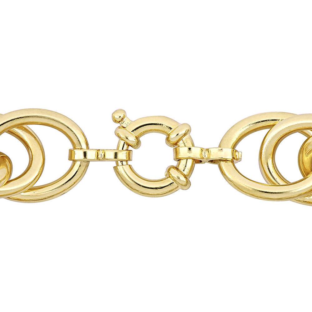 Oval Link Bracelet in Gold Plated Sterling Silver with Big Stylish Spring Ring Clasp