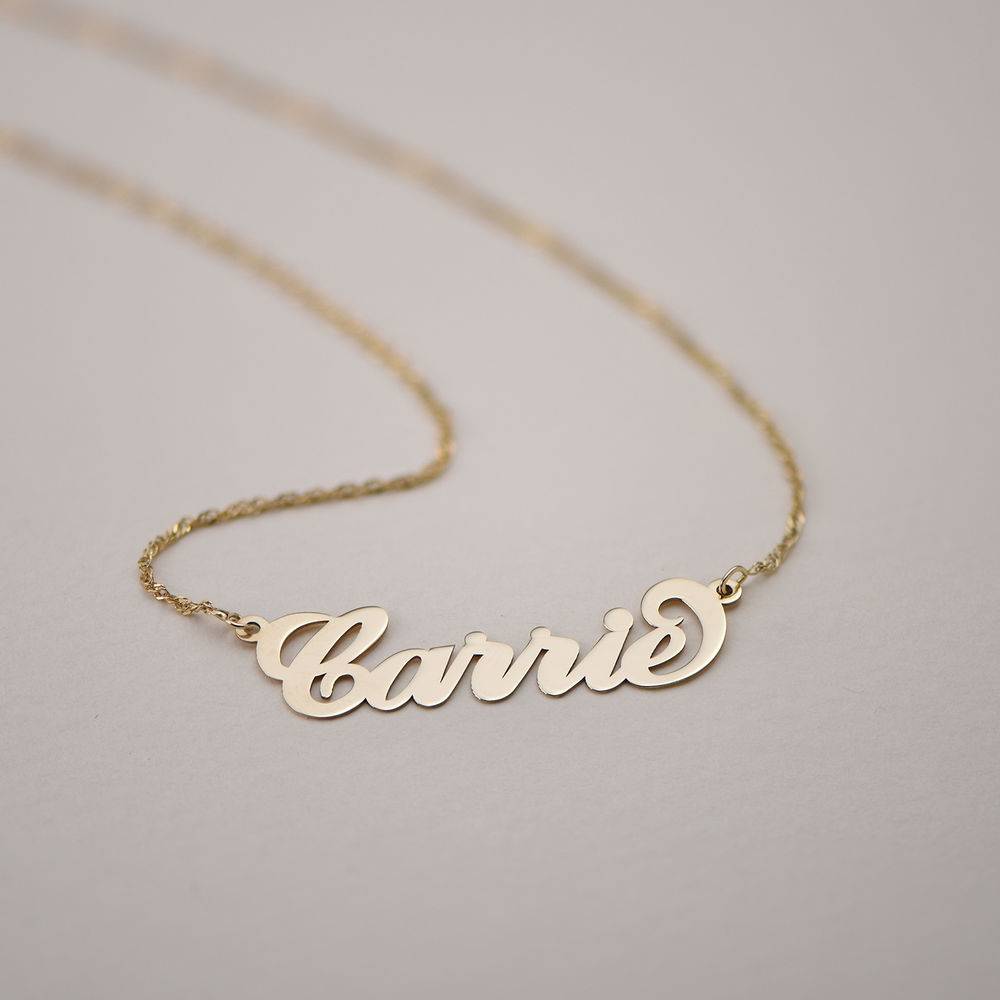 Personalized 14k Gold Carrie Name Necklace-3 produkt billede