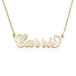 Collar con nombre estilo “Carrie” personalizado, oro 14k foto de producto