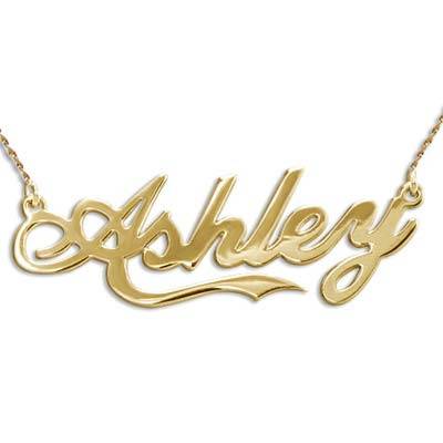 Personalized 14k Gold Inspired by Coca Cola Style Name Necklace