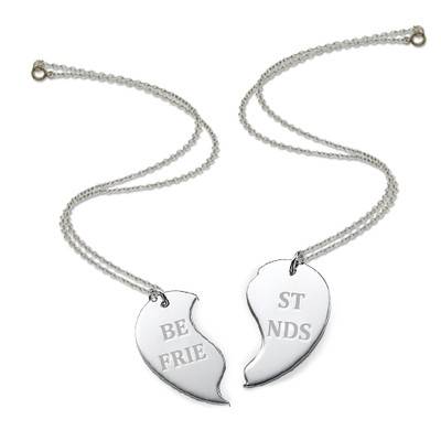 Personalized Best Friends Necklaces in Silver