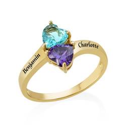 Personalized Birthstone Ring with Gold Plating product photo