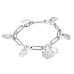 Personalisiertes Chain Link Armband mit Charms aus Silber Produktfoto