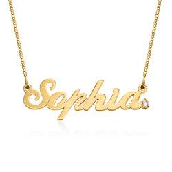Classic Cocktail Name Necklace in 18k Gold Vermeil with Diamond product photo