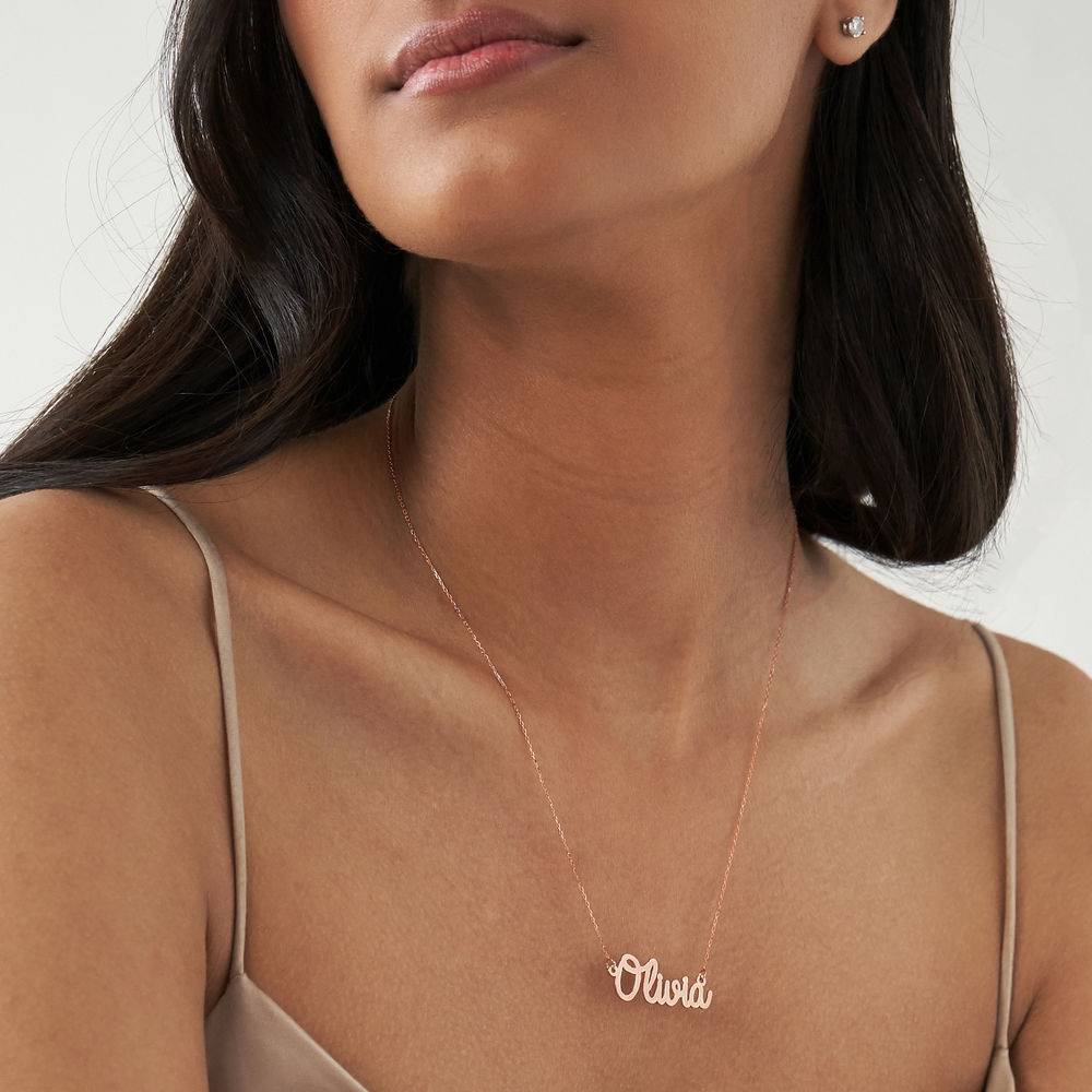 Personalised Cursive Name Necklace in 14K Rose Gold