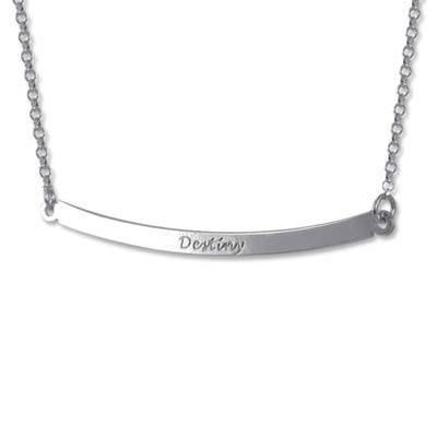 Horizontal Silver Bar Necklace-1 product photo