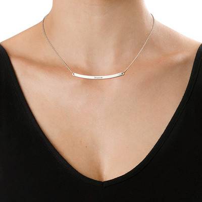 Horizontal Silver Bar Necklace-2 product photo