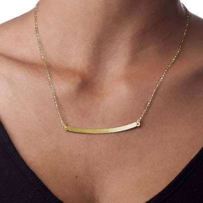 Horizontal Bar Necklace - 18ct Gold Plated-2 product photo