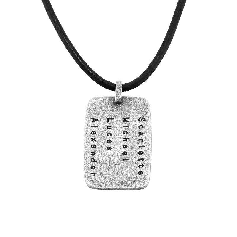Personalised Dog Tag Leather Cord Necklace for Men product photo