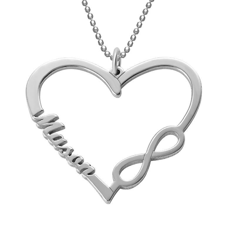 Personalised Heart Infinity Necklace-1 product photo