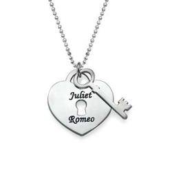 Personalised Heart Lock with Key Pendant product photo
