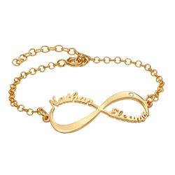 Personalised Infinity Bracelet in Gold Plating with Diamond product photo