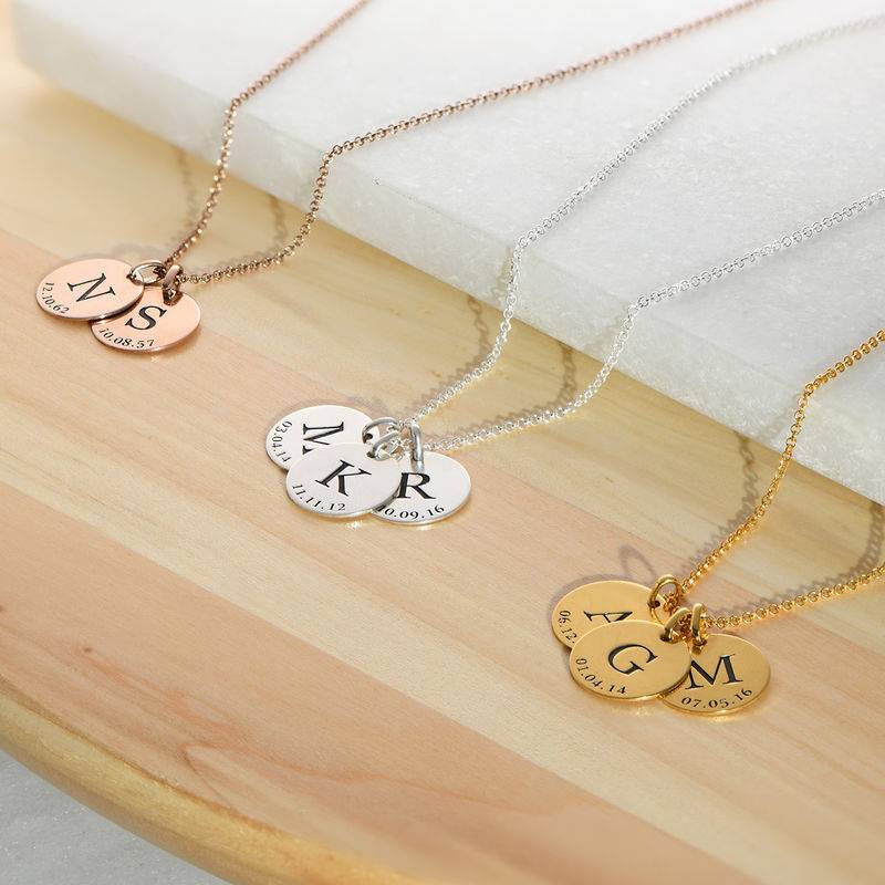 Personalised Initial and Date Necklace in Sterling Silver-1 product photo
