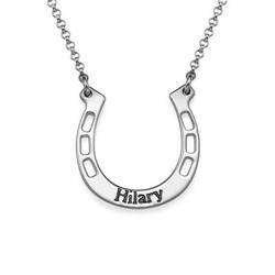 Personalized Silver Horseshoe Necklace product photo