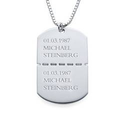 Sterling Silver ID-bricka för män produktbilder