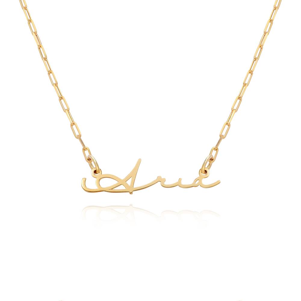 Signature Link Chain Name Necklace in 14ct Yellow Gold-2 product photo