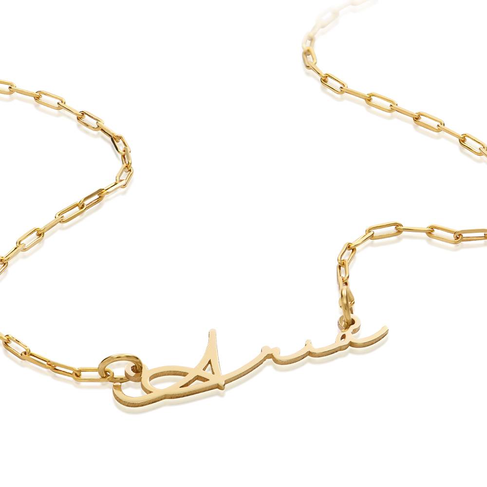 Signature Link Chain Name Necklace in 14K Yellow Gold-2 product photo