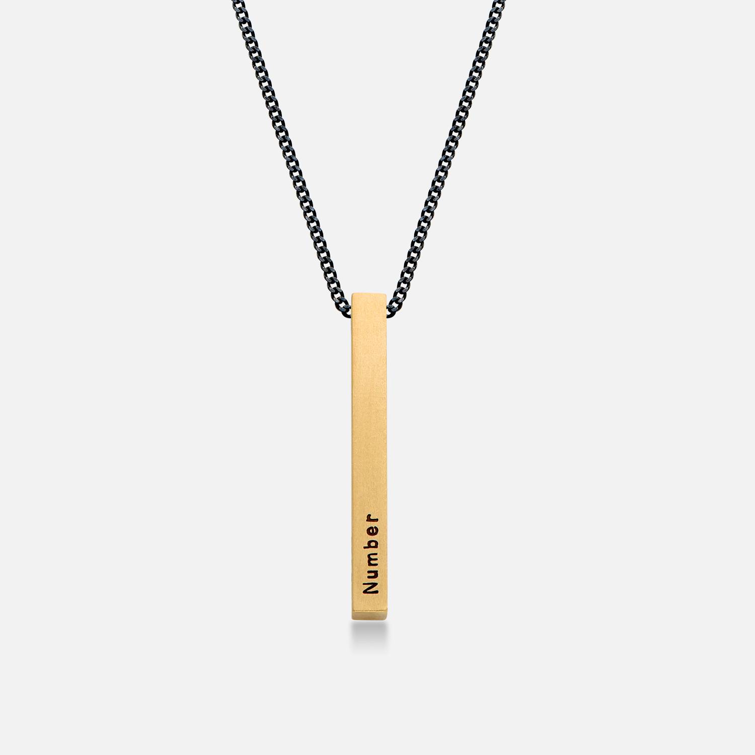 Men 3D Bar Necklace in 18ct Gold Vermeil-4 product photo