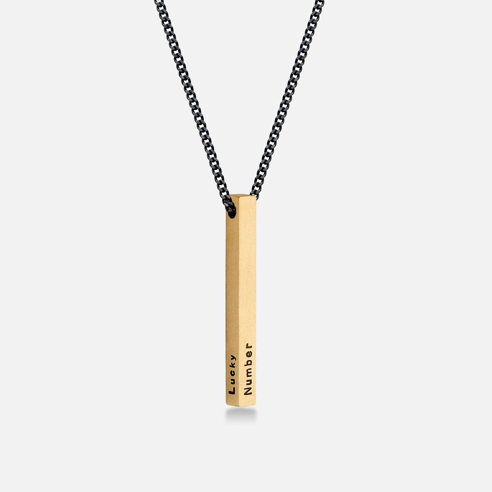 Men 3D Bar Necklace in 18ct Gold Vermeil product photo