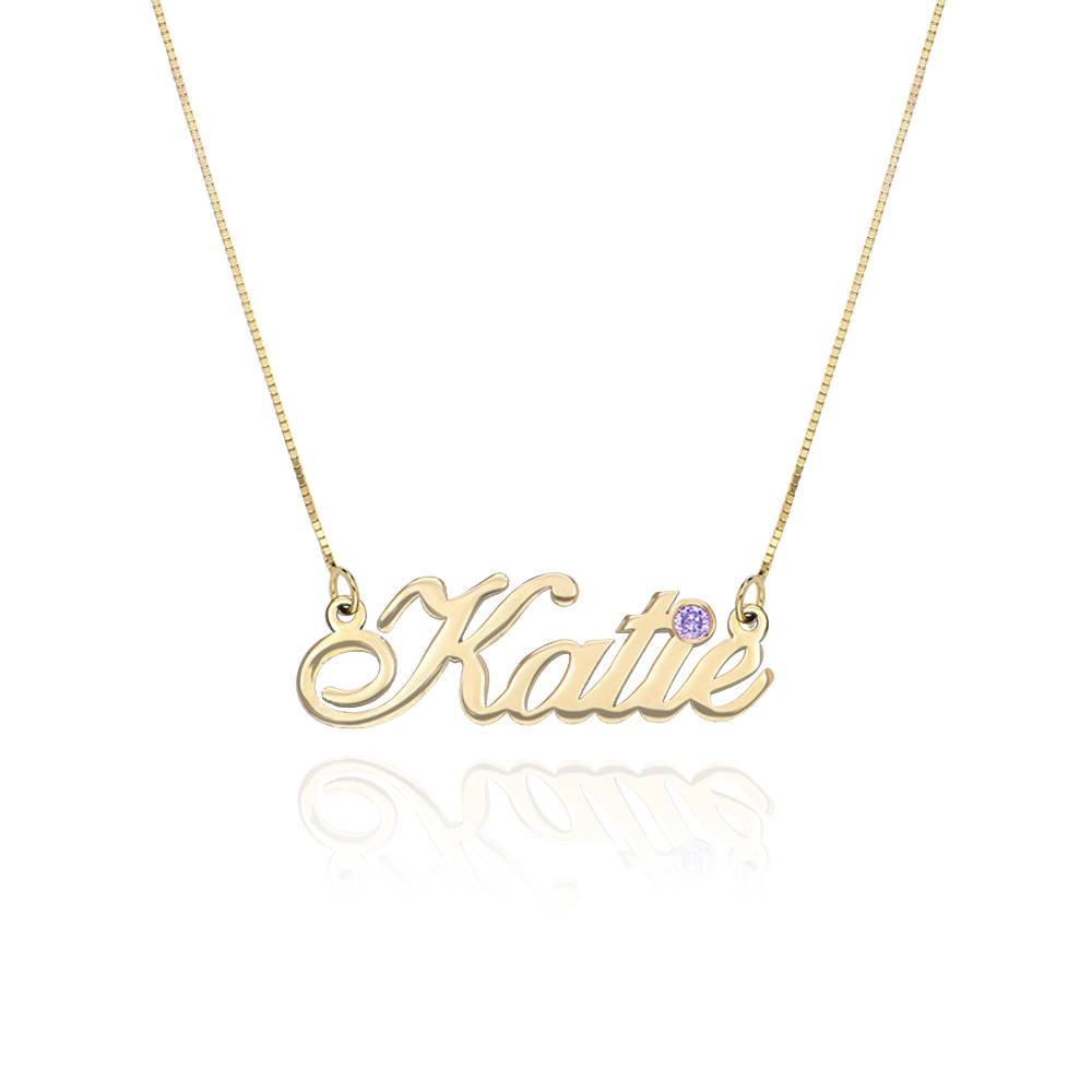 14k Gold and Birthstone Necklace product photo