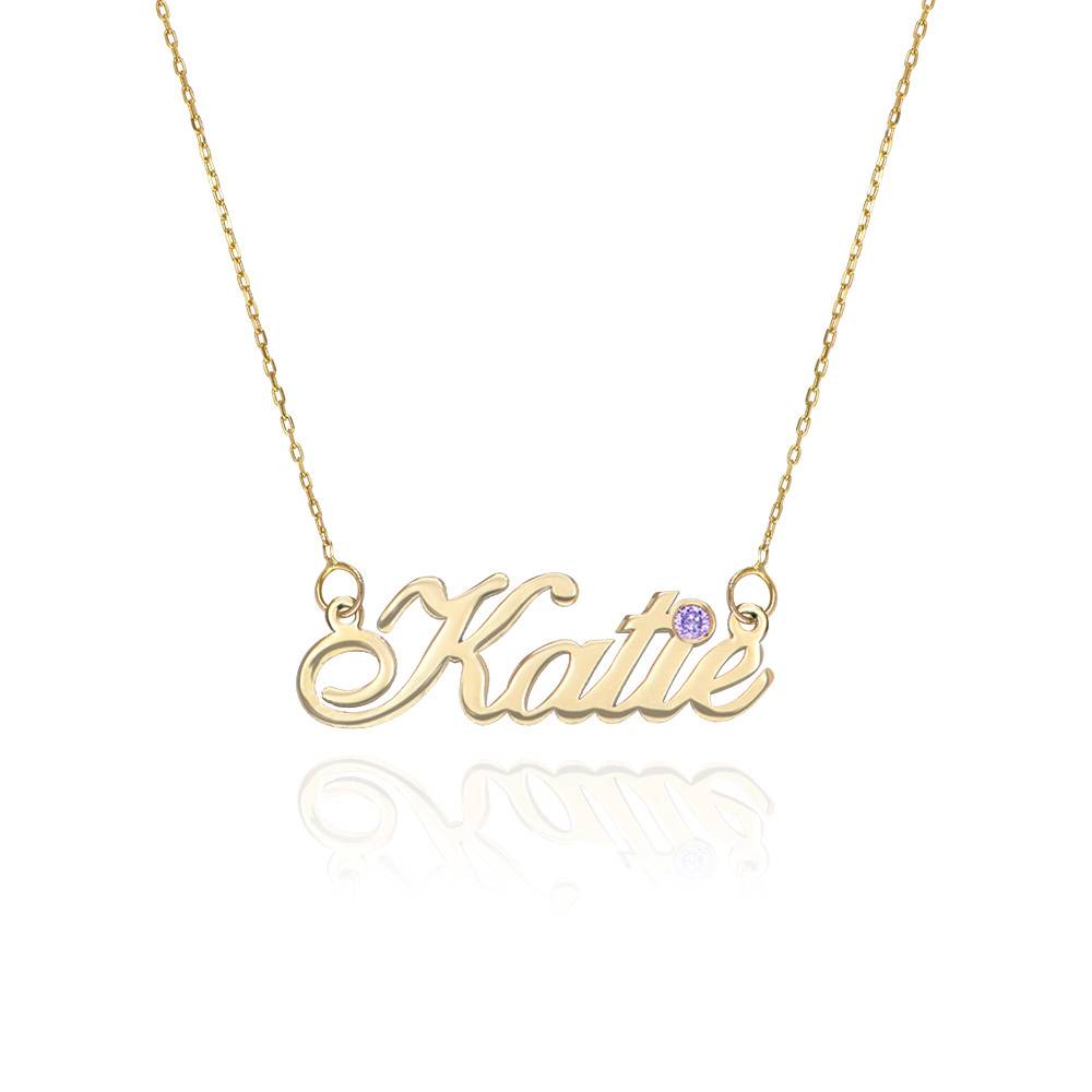 14k Gold and Birthstone Necklace product photo