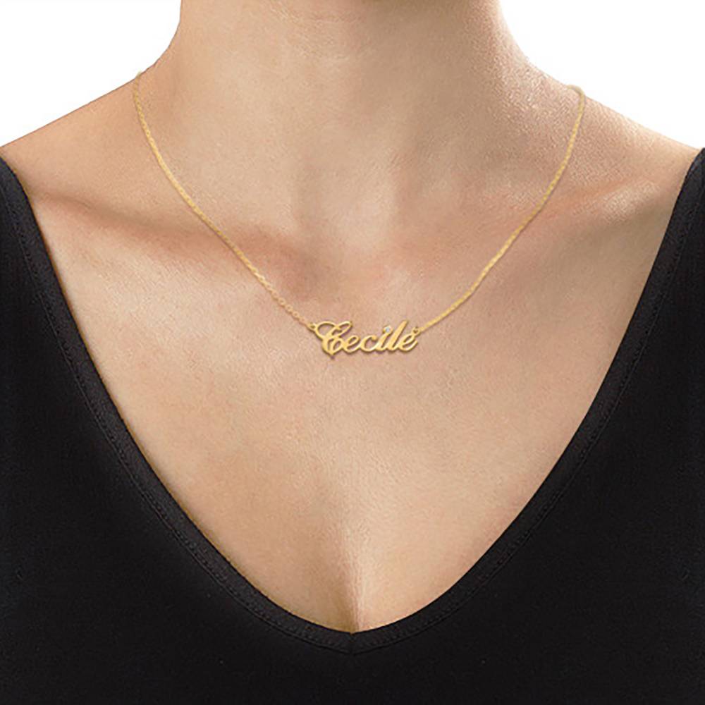 Name Necklace with Diamond in 14ct Gold-2 product photo