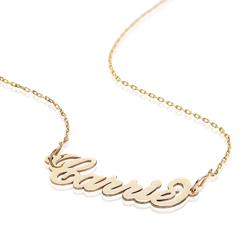 Double Thickness "Carrie" Name Necklace in 14ct gold-2 product photo