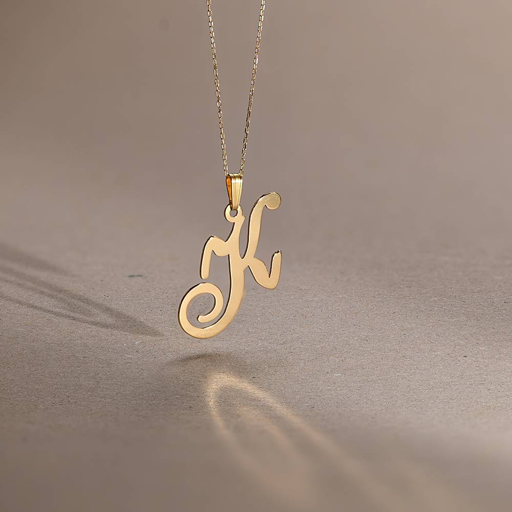 Initials Pendant with Any Letter in 14ct Gold-4 product photo