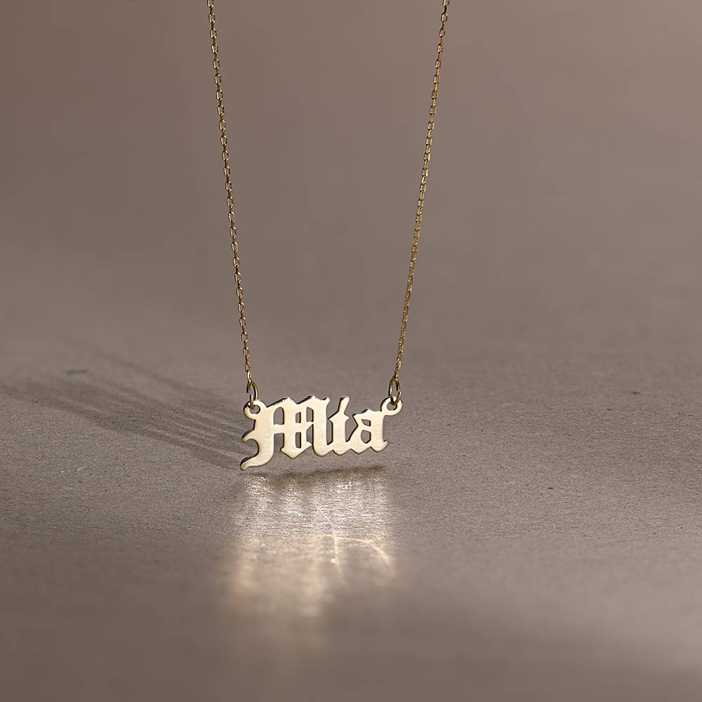 14ct Gold Old English Style Name Necklace-2 product photo