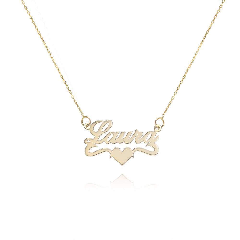 14ct Solid Yellow Gold Heart Name Necklace-1 product photo