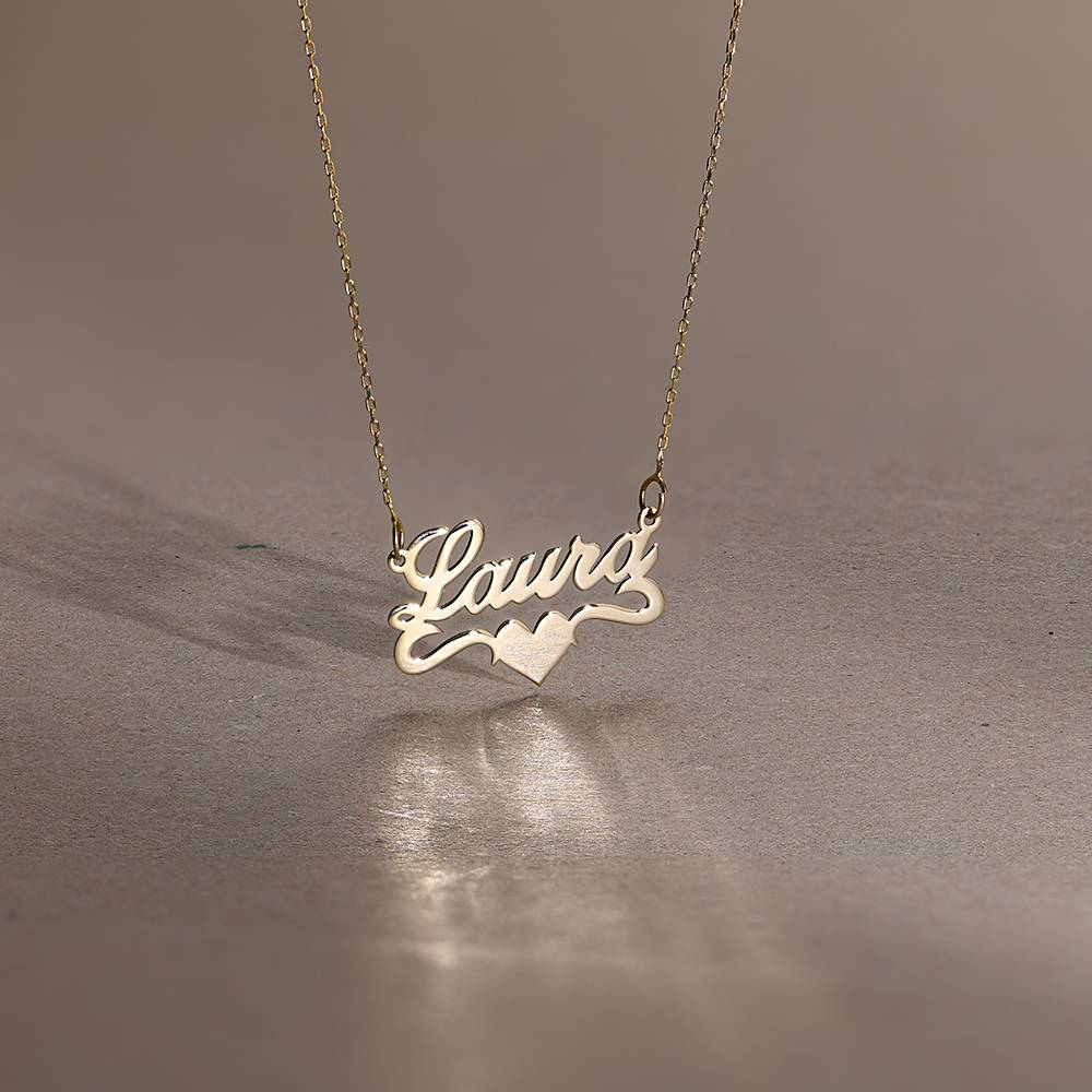 14ct Gold Heart  Name Necklace-1 product photo