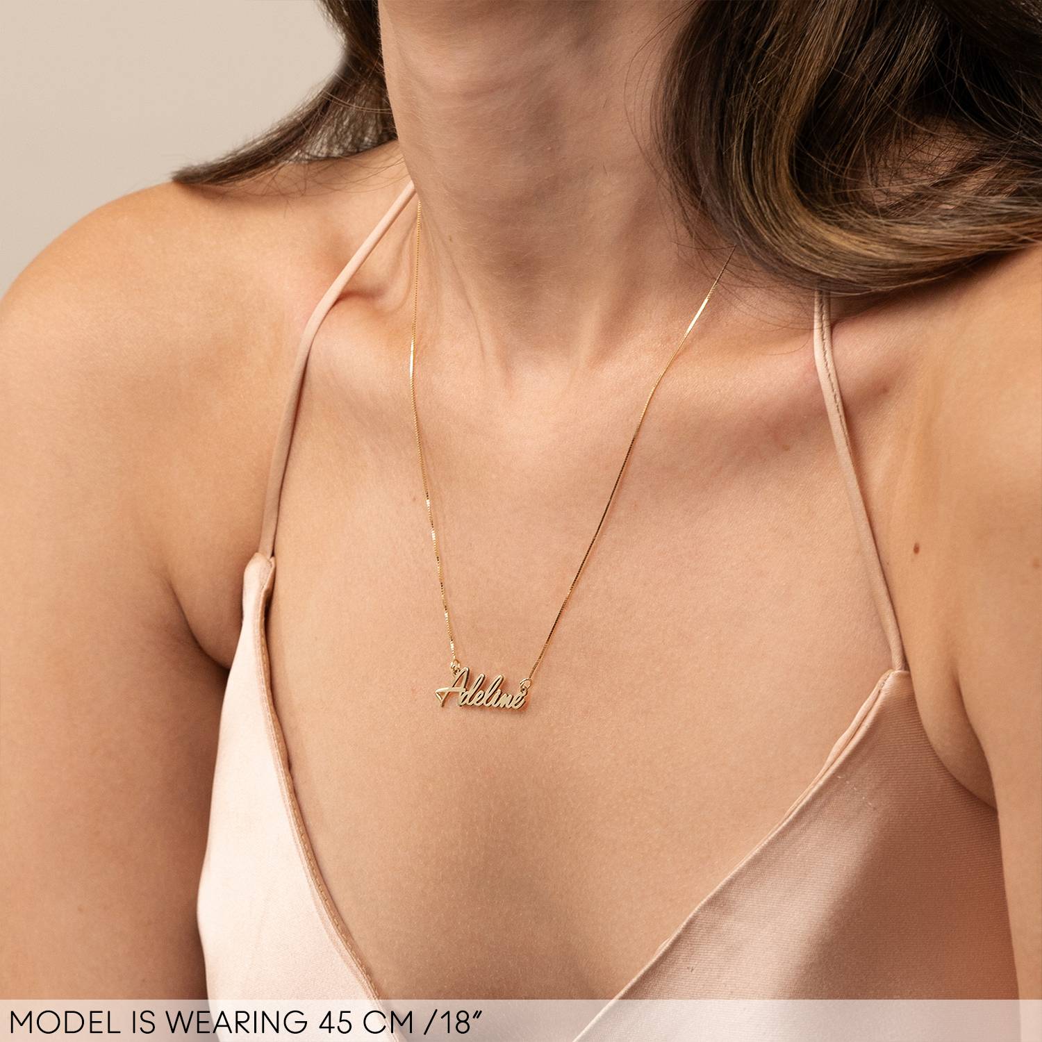 Tiny Name Necklace in 14ct Gold-2 product photo